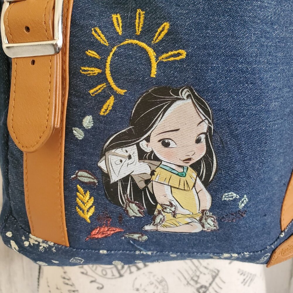 DISNEY ANIMATORS COLLECTION POCAHONTAS DENIM BACKPACK - Picture 3 of 9